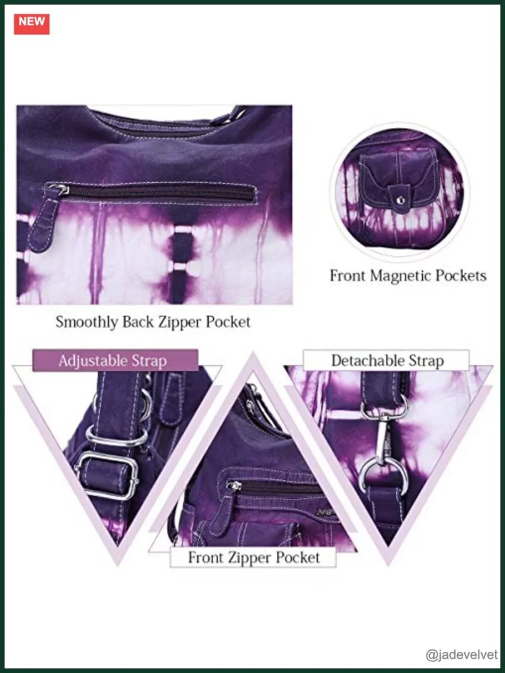 Women Multifunctional Soft Washed PU Leather Handbag Backpack Crossbody